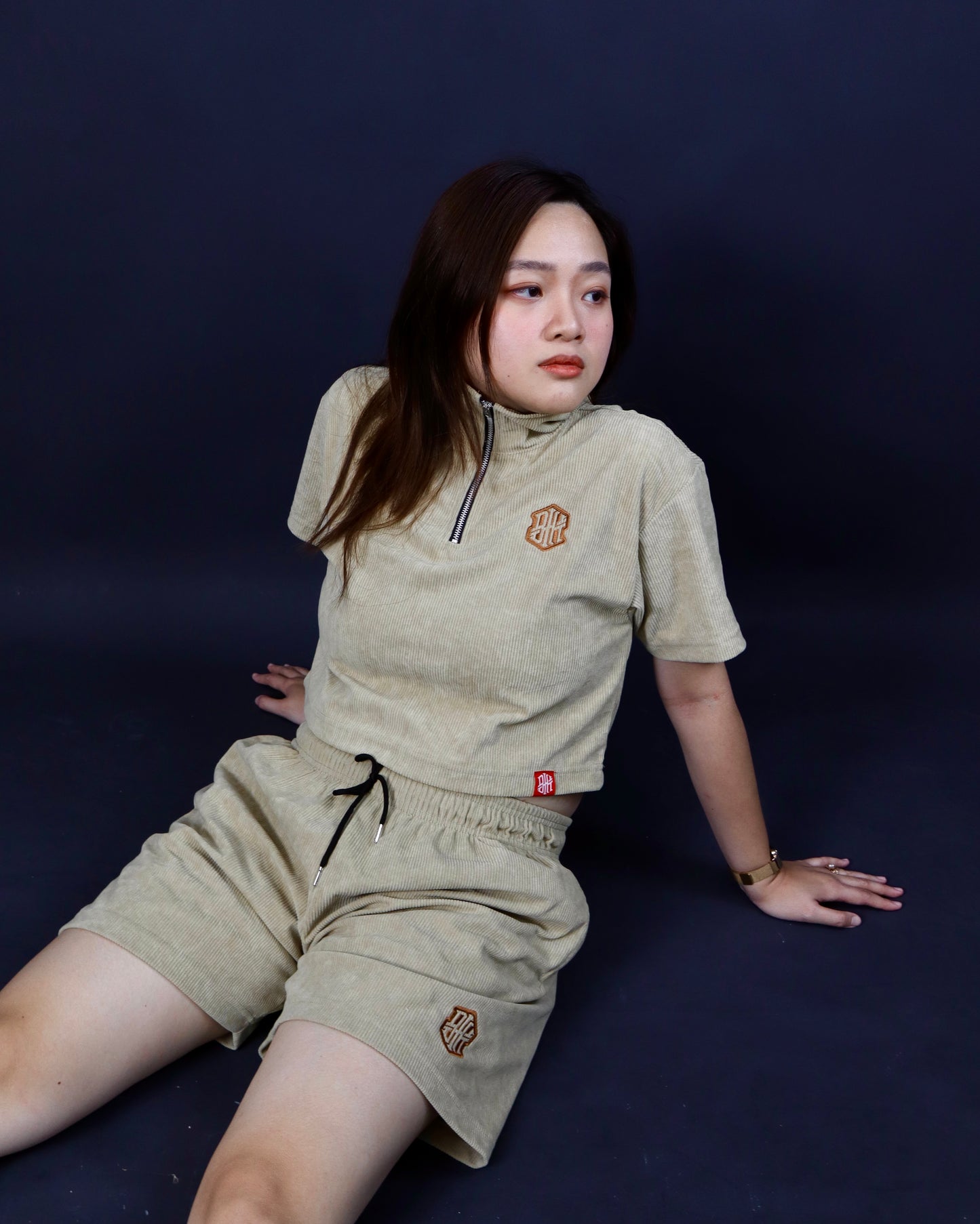 BTH - CROPPED CORDUROY QUARTER ZIP WORKWEAR