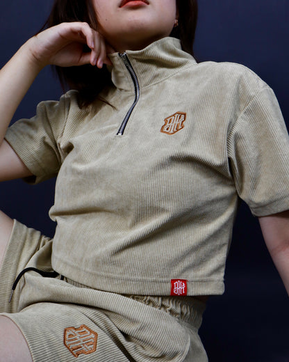 BTH - CROPPED CORDUROY QUARTER ZIP WORKWEAR